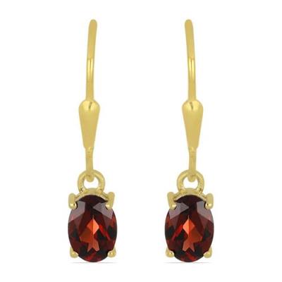BUY 925 SILVER GOLD PLATED NATURAL GARNET GEMSTONE EARRINGS